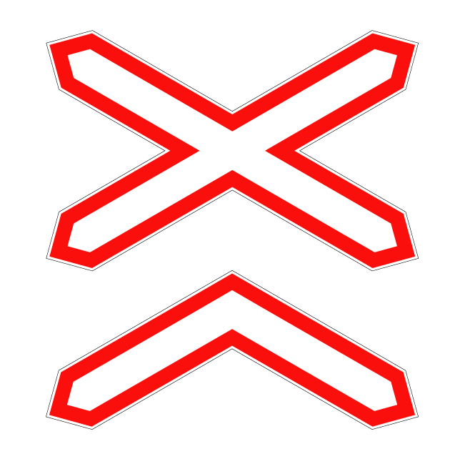 Маска дорожного знака "Многопутная железная дорога"