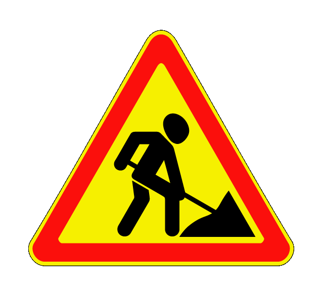 Маска дорожного знака "Дорожные работы" 1.25 (временный)