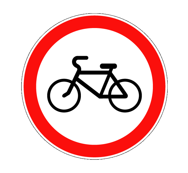 Маска дорожного знака "Движение на велосипедах запрещено" 3.9
