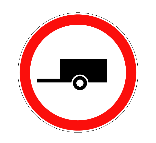 Маска дорожного знака "Движение с прицепом запрещено" 3.7