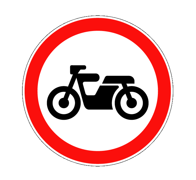 Маска дорожного знака "Движение мотоциклов запрещено" 3.5