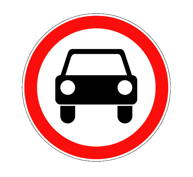 Маска дорожного знака "Движение механических транспортных средств запрещено" 3.3