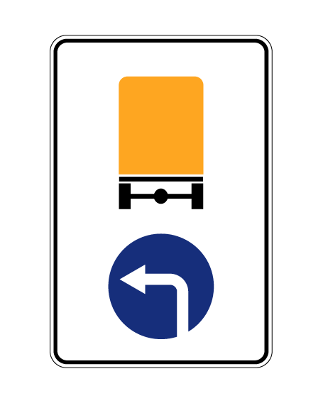 Купить дорожный знак 4.8.3 Направление движения транспортных средств с опасными грузами