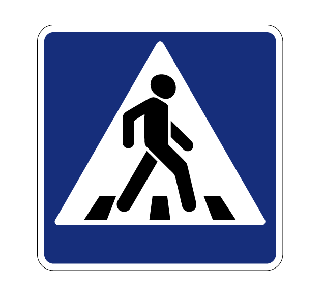 Маска дорожного знака "Пешеходный переход" 5.19.2