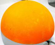 Полусфера из цветного бетона офактуренная (желтая с полосками) d500х340 мм - Дисконт