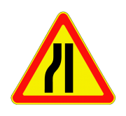 Приобрести дорожный знак 1.20.3 Сужение дороги слева (временный)