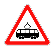 Маска дорожного знака "Пересечение с трамвайной линией" 1.5