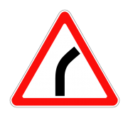 Купить дорожный знак 1.11.1 Опасный поворот (правый)