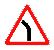 Купить дорожный знак 1.11.2 Опасный поворот (левый)