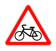 Маска дорожного знака "Пересечение с велосипедной дорожкой или велопешеходной дорожкой" 1.24