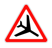 Маска дорожного знака "Низколетящие самолеты" 1.30