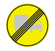 Приобрести дорожный знак 3.23 Конец зоны запрещения обгона грузовым автомобилям (временный)