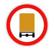 Маска дорожного знака "Движение транспортных средств с опасными грузами запрещено" 3.32