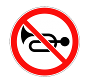 Маска дорожного знака "Подача звукового сигнала запрещена" 3.26