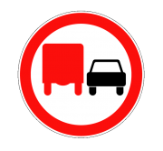 Купить дорожный знак 3.22 Обгон грузовым автомобилям запрещен