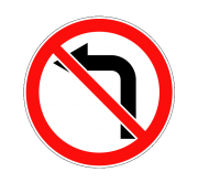Маска дорожного знака "Поворот налево запрещен" 3.18.2