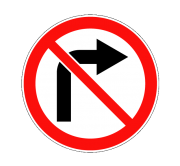 Маска дорожного знака "Поворот направо запрещен" 3.18.1