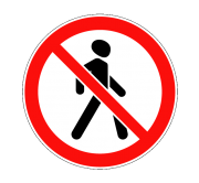 Маска дорожного знака "Движение пешеходов запрещено" 3.10