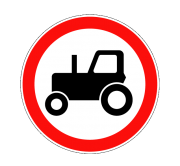 Маска дорожного знака "Движение тракторов запрещено" 3.6