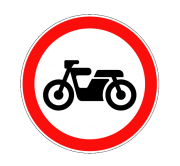 Маска дорожного знака "Движение мотоциклов запрещено" 3.5