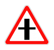 Маска дорожного знака "Пересечение со второстепенной дорогой" 2.3.1