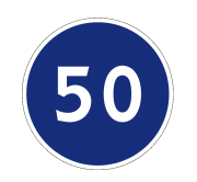 Маска дорожного знака "Ограничение минимальной скорости" 4.6