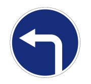 Маска дорожного знака "Движение налево" 4.1.3