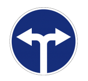 Маска дорожного знака "Движение направо или налево" 4.1.6