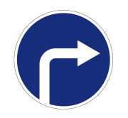 Маска дорожного знака "Движение направо" 4.1.2